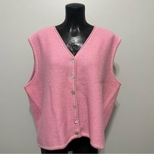 Vintage Susan Bristol Pink Wool Sweater Vest